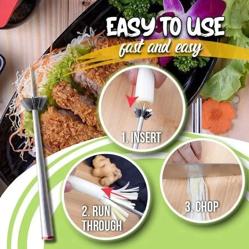Sikunuo | Stainless Steel Onion Slicer – for even strips and decorative presentation