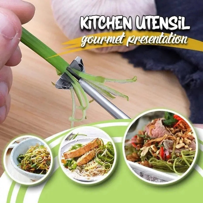 Sikunuo | Stainless Steel Onion Slicer – for even strips and decorative presentation