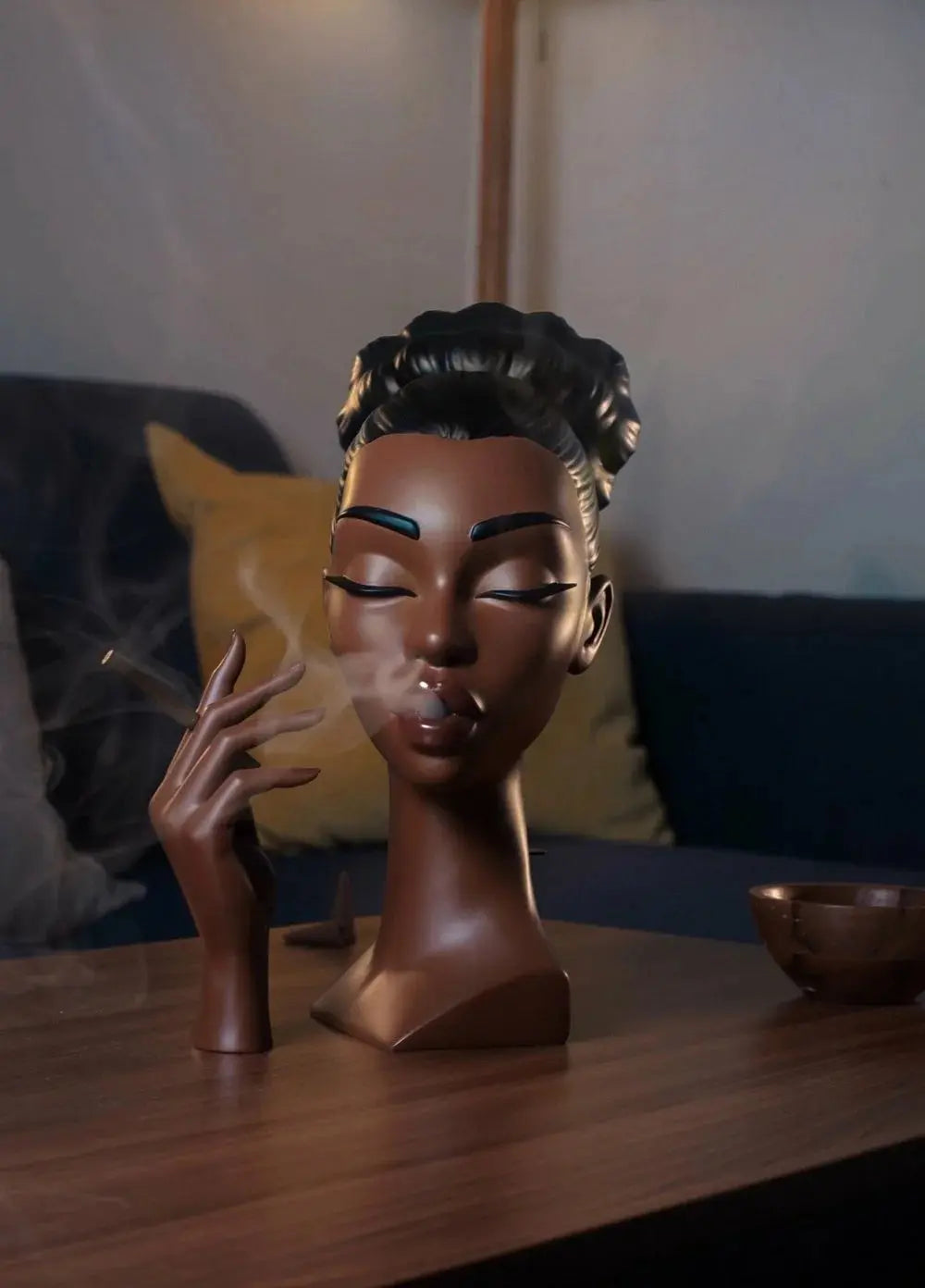 Sikunuo | Elegant Incense Holder in the Form of a Black Woman's Head