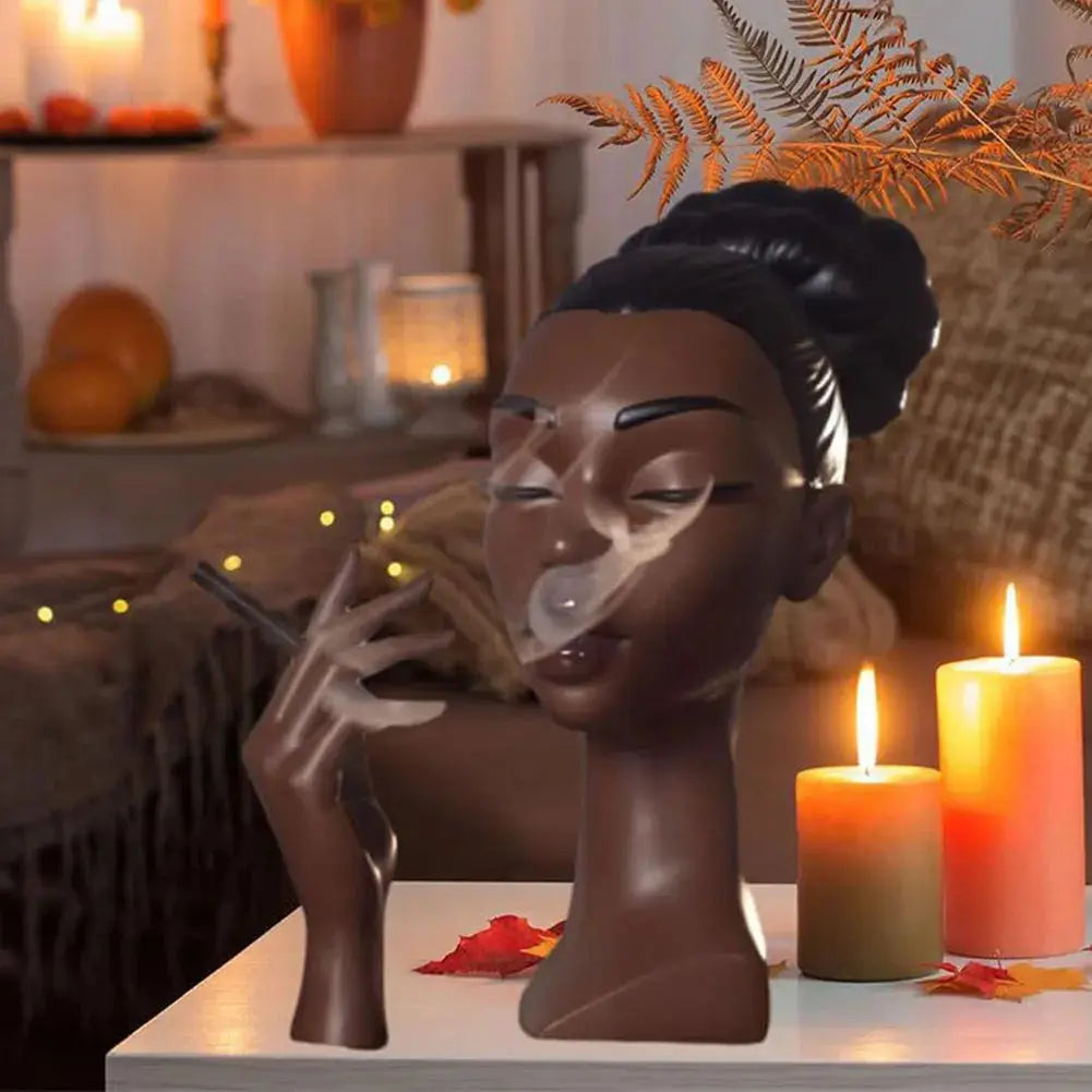 Sikunuo | Elegant Incense Holder in the Form of a Black Woman's Head