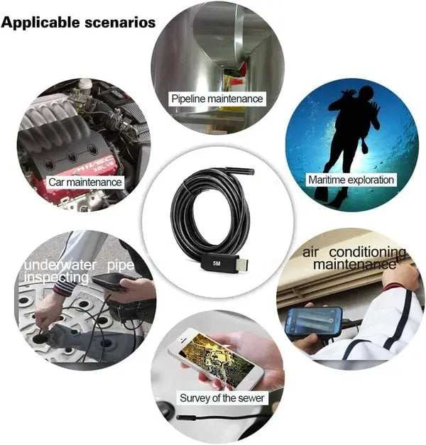 Sikunuo | Endoscope Camera Waterproof — HD Inspection Camera with 5m Cable