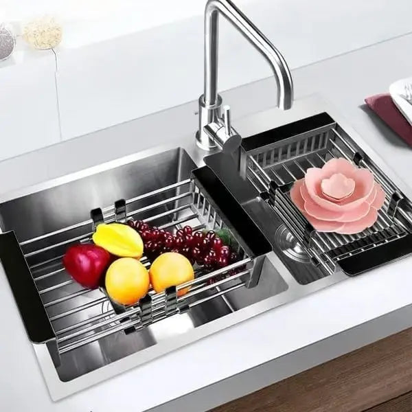 Sikunuo | Expandable Stainless Steel Draining Basket for Sinks