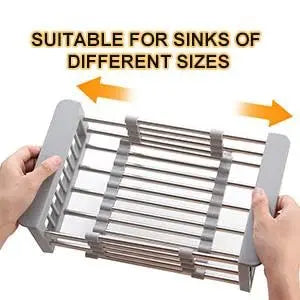 Sikunuo | Expandable Stainless Steel Draining Basket for Sinks