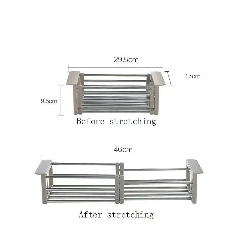 Sikunuo | Expandable Stainless Steel Draining Basket for Sinks