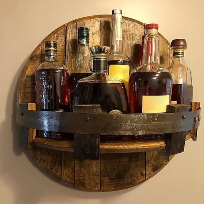 Sikunuo | Handmade Wooden Wall Bottle Rack – 7 Bottles