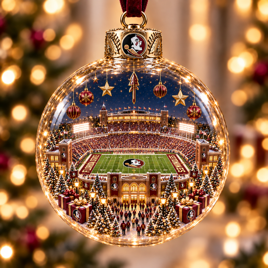 Game Day Glow – Light-Up Football Stadium Christmas Ornament