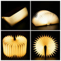 Sikunuo | Foldable cordless LED wooden lamp – 3 light colors, modern and stylish