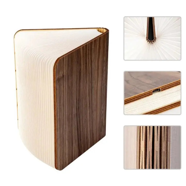 Sikunuo | Foldable cordless LED wooden lamp – 3 light colors, modern and stylish