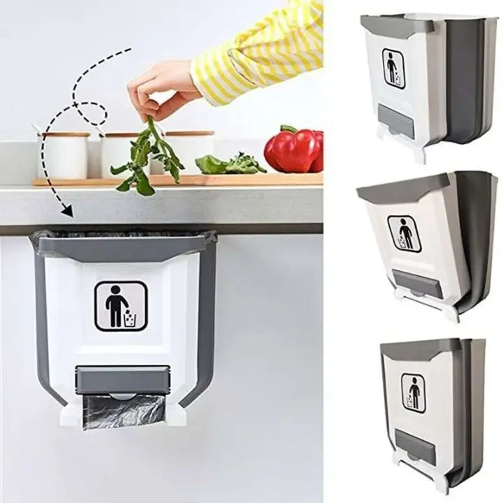 Sikunuo | Foldable Kitchen Trash Can – Space-Saving for Cabinet Doors