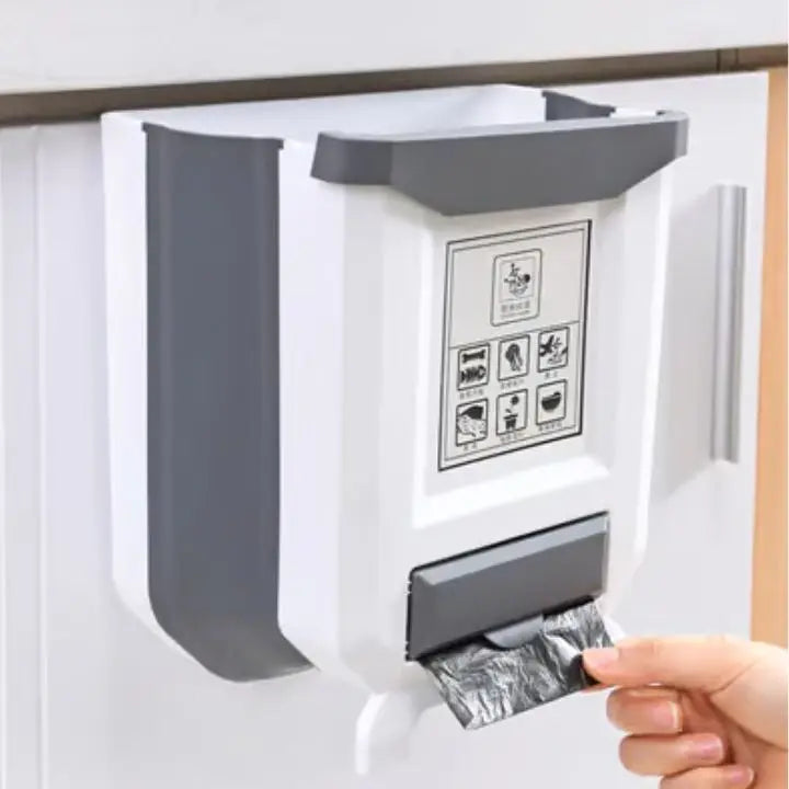 Sikunuo | Foldable Kitchen Trash Can – Space-Saving for Cabinet Doors