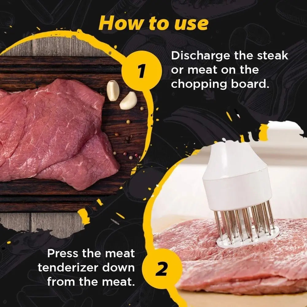 Sikunuo | Meat Tenderizer – Stainless Steel Needle Blades for more tender and faster cooked meat!