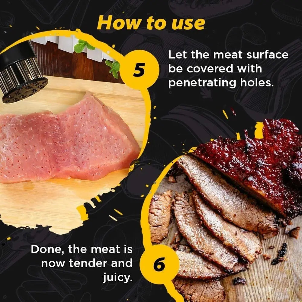 Sikunuo | Meat Tenderizer – Stainless Steel Needle Blades for more tender and faster cooked meat!