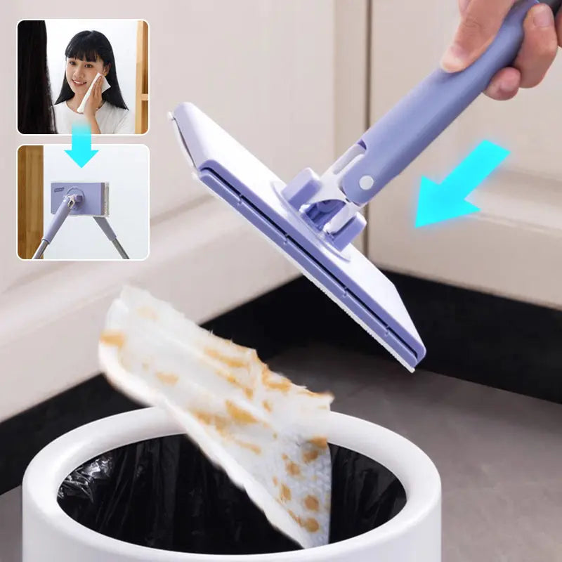 Sikunuo | Hands-free Cleaning Mop for Wet Wipes – Clean Without Bending