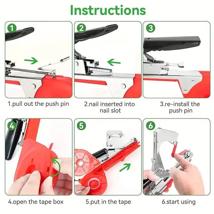 Sikunuo | Garden Plant Tying Tool Set | 10 Rolls of Tape and 10,000 Staples