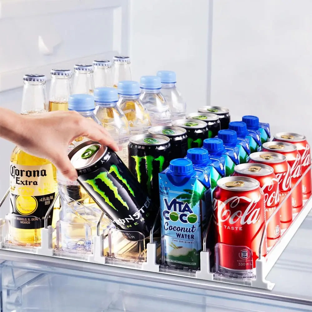 Sikunuo | Drink Organizer for Refrigerator – Adjustable with Automatic Feed