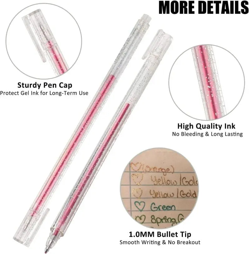 Sikunuo | Glitter Gel Pen Set – Perfect for Bullet Journals & Creative Designs