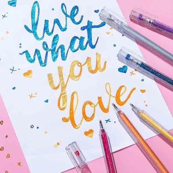 Sikunuo | Glitter Gel Pen Set – Perfect for Bullet Journals & Creative Designs