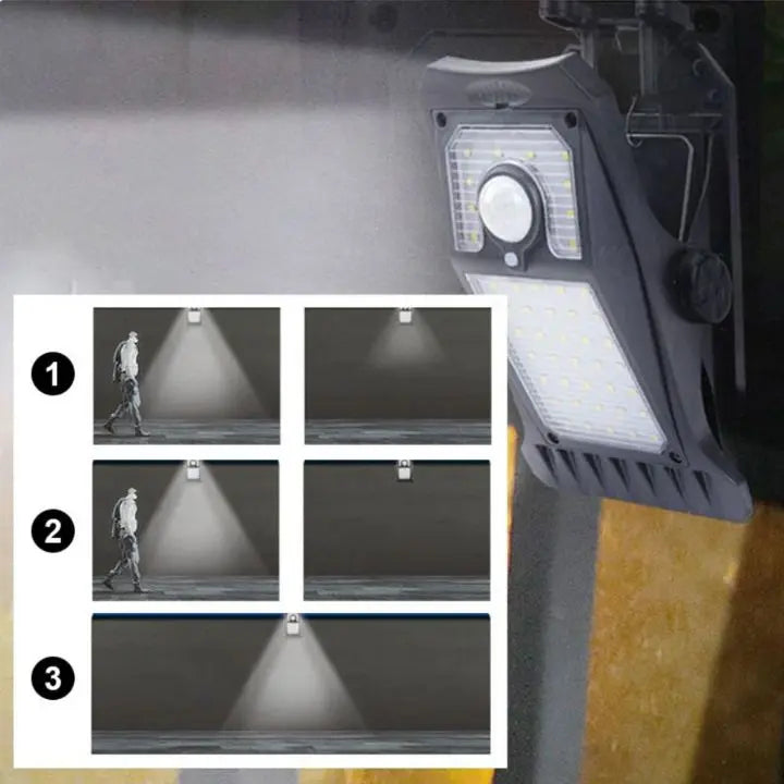 Sikunuo | Large Solar LED Outdoor Lamp – With Clip & Motion Sensor
