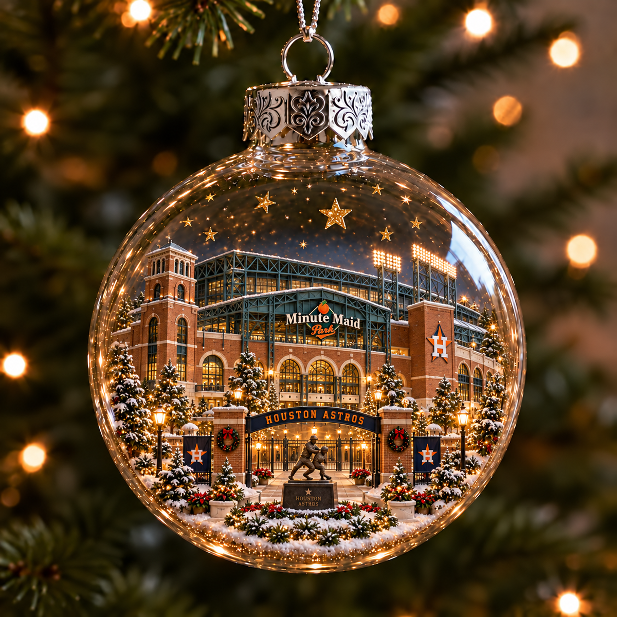 Light-Up Baseball Stadium Christmas Ornament