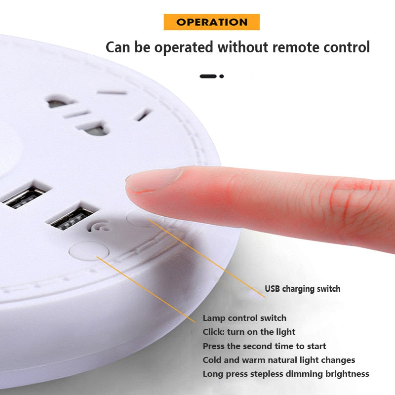Sikunuo | Multi Power Strip Phone Holder Table Lamp