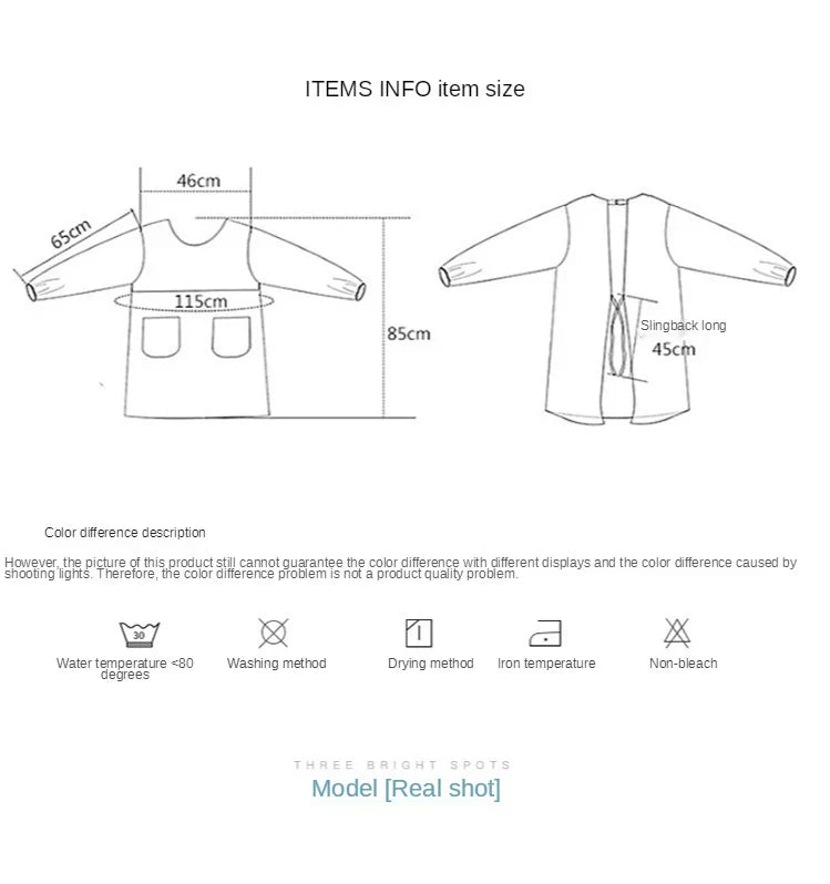 Sikunuo | Cute Long Sleeve Waterproof Kitchen Apron