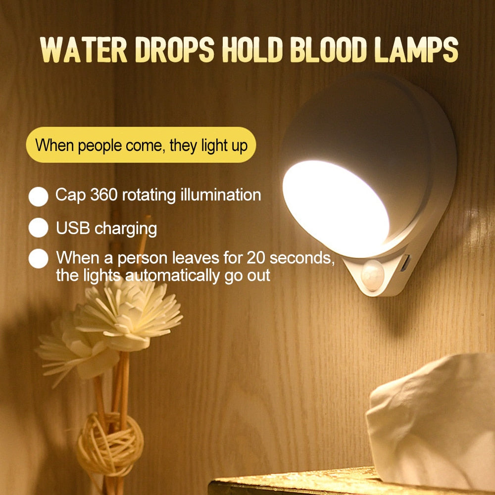 Sikunuo | 360 Rotating Water Drop Magnetic Night Lamp
