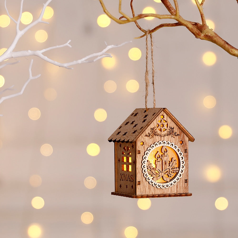 Sikunuo | DIY Wooden Hanging House Decor Glowing Lamp