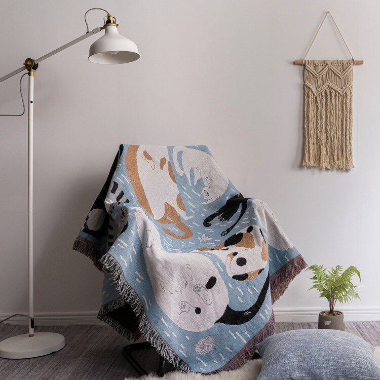 Sikunuo | Vintage Pumpkin Sofa Cover Blanket