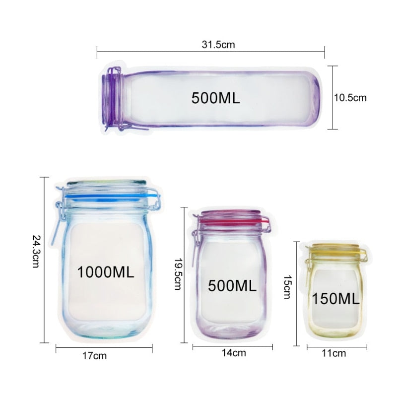 Sikunuo | Reusable Transparent Jar Storage Bags