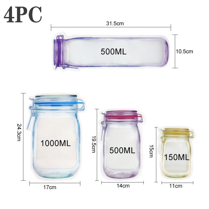 Sikunuo | Reusable Transparent Jar Storage Bags