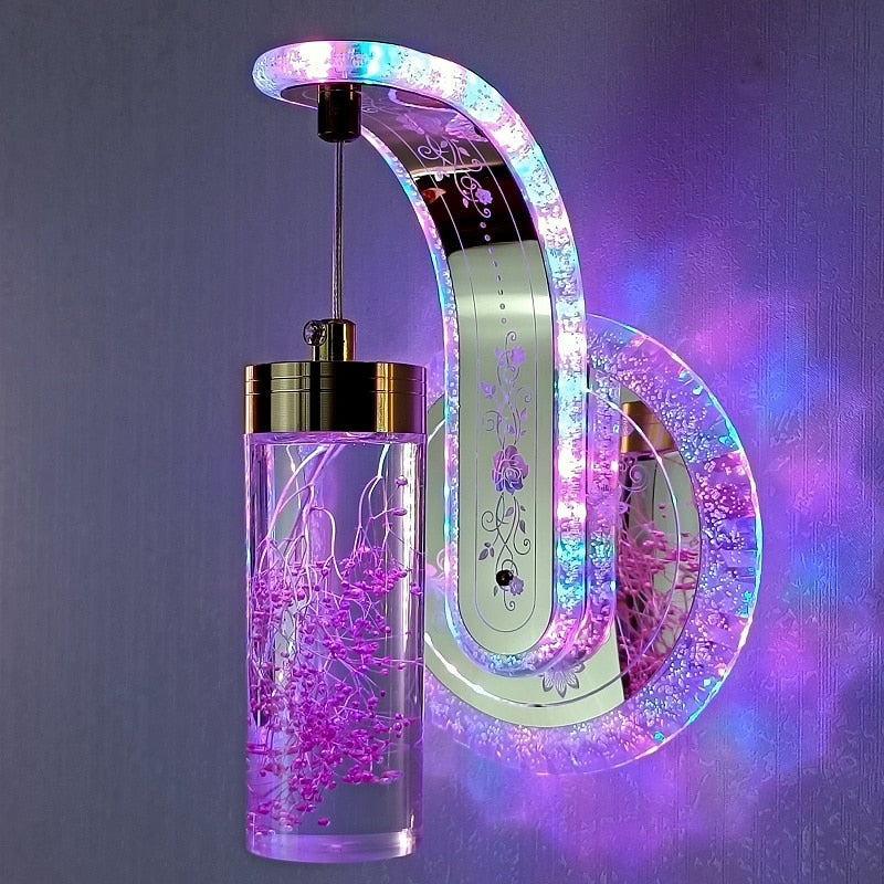 Sikunuo | Elegant Crystal Flower Dimming Wall Lamp