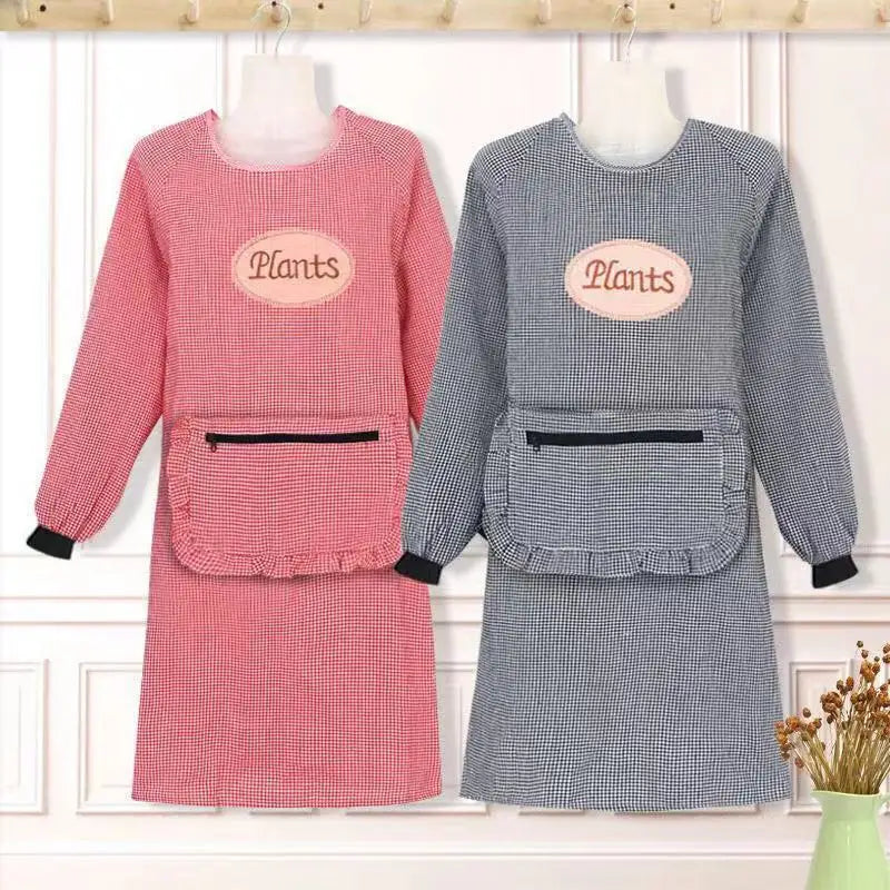 Sikunuo | Cute Long Sleeve Waterproof Kitchen Apron