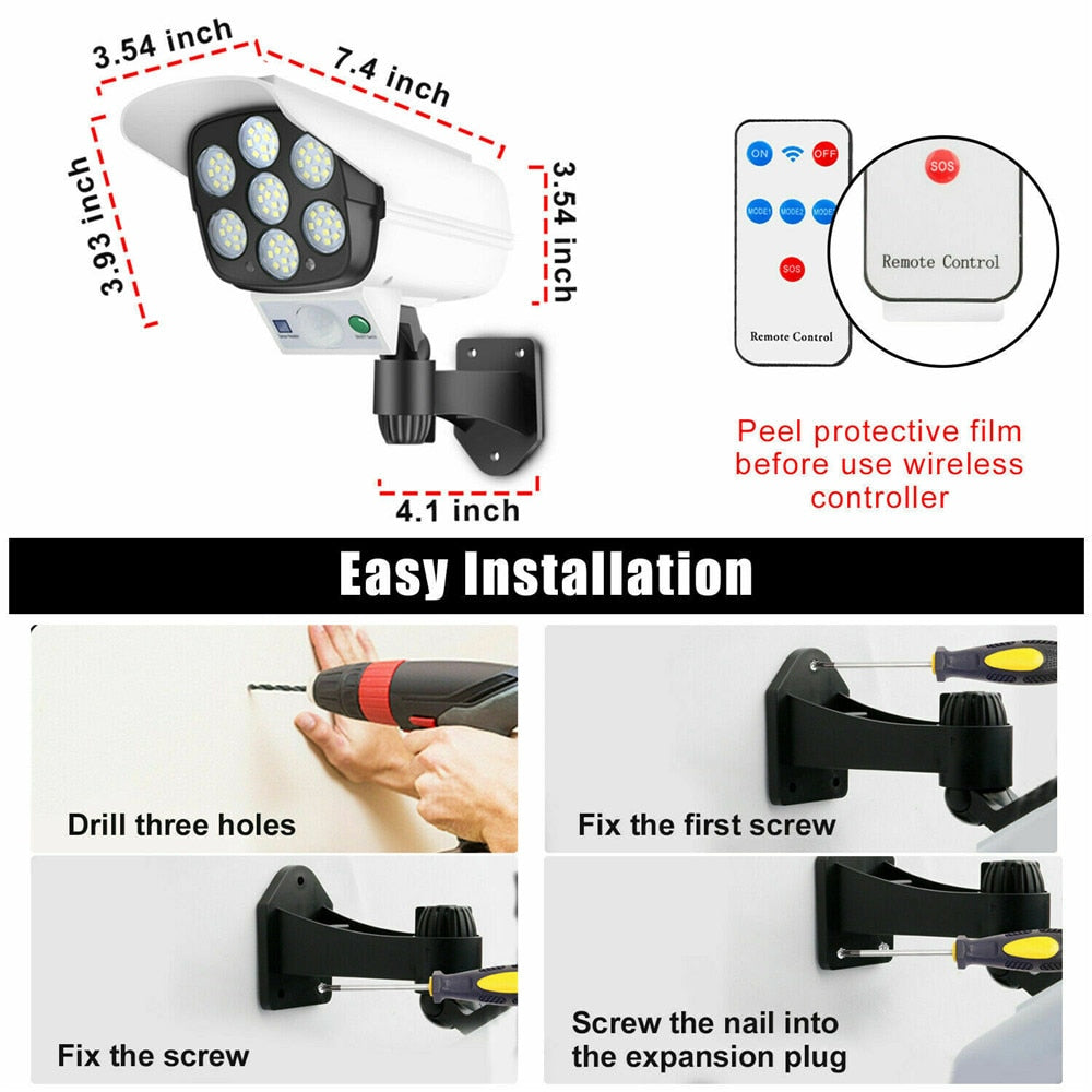 Sikunuo | Solar Motion Sensor Dummy Security Camera Light