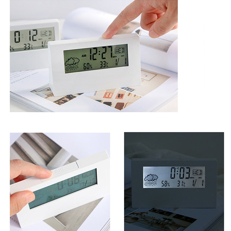 Sikunuo | Transparent Crystal Vision Multifunctional Desktop Clock