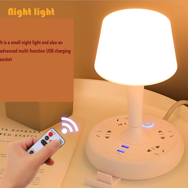Sikunuo | Multi Power Strip Phone Holder Table Lamp