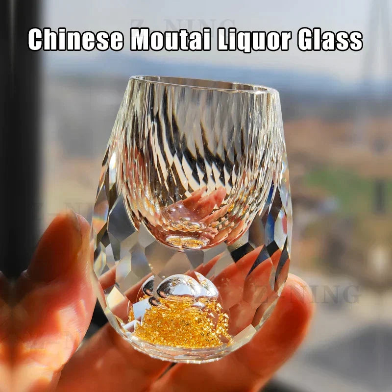 Sikunuo | Crystal Glass Whiskey Glasses Bar Liqueur Sphere Cups Sake and Shochu Double-Walled Thick Bottoms Small Capacity Tea Cups