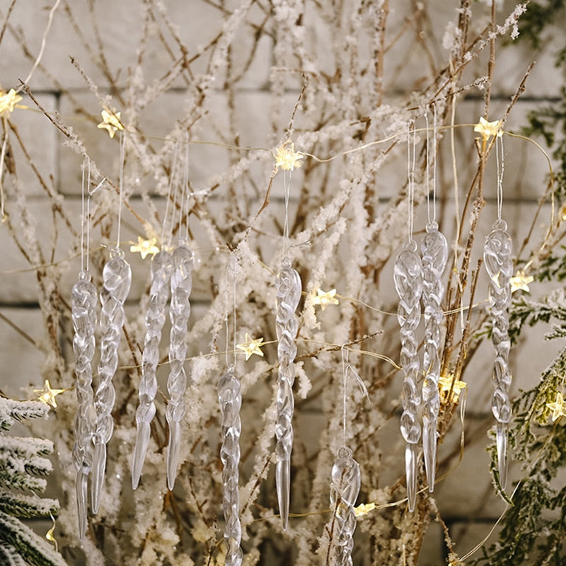 Sikunuo | 12Pcs Christmas Tree Decoration Artificial Icicles