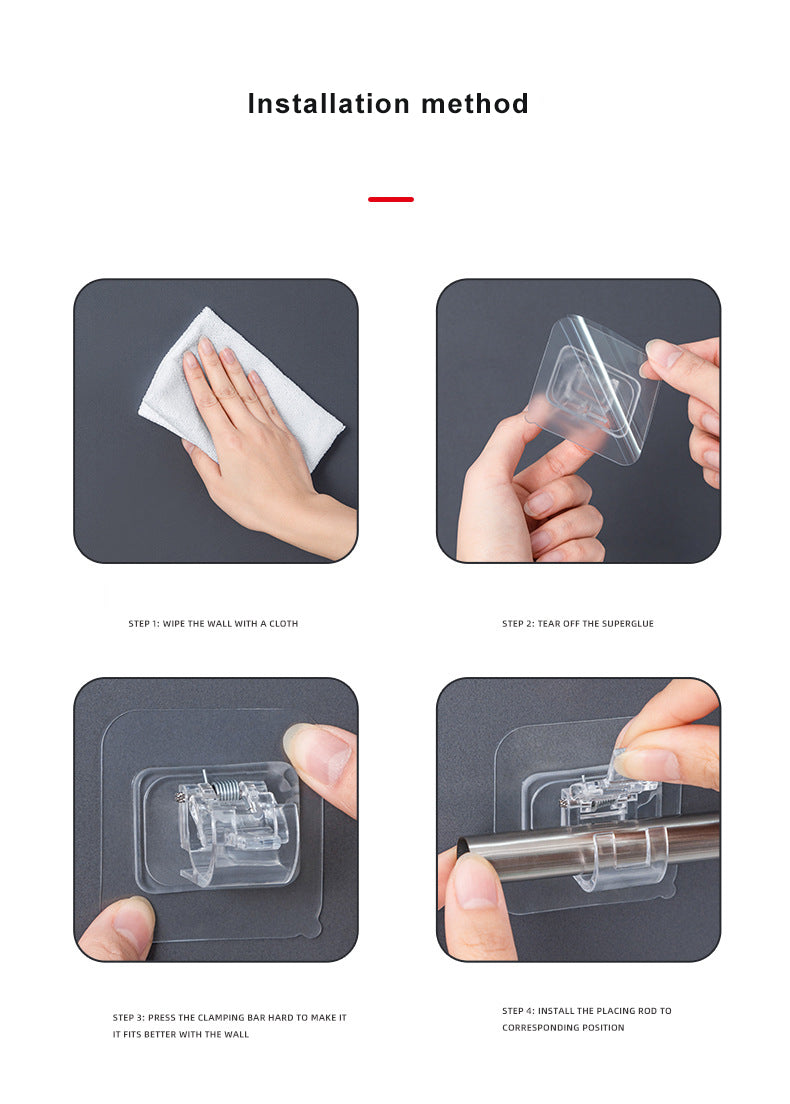 Sikunuo | Self Adhesive Curtain Rod Holder