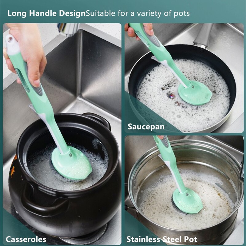 Sikunuo | Soap Saver Long Handle Easy Dishwashing Brush