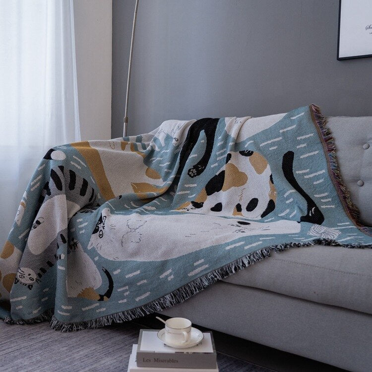 Sikunuo | Vintage Pumpkin Sofa Cover Blanket