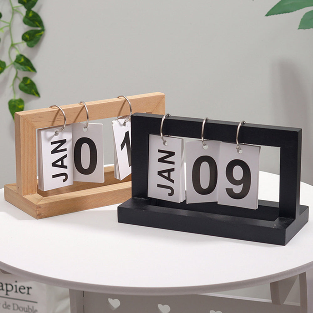 Sikunuo | Wooden Flip Desktop Daily Calendar