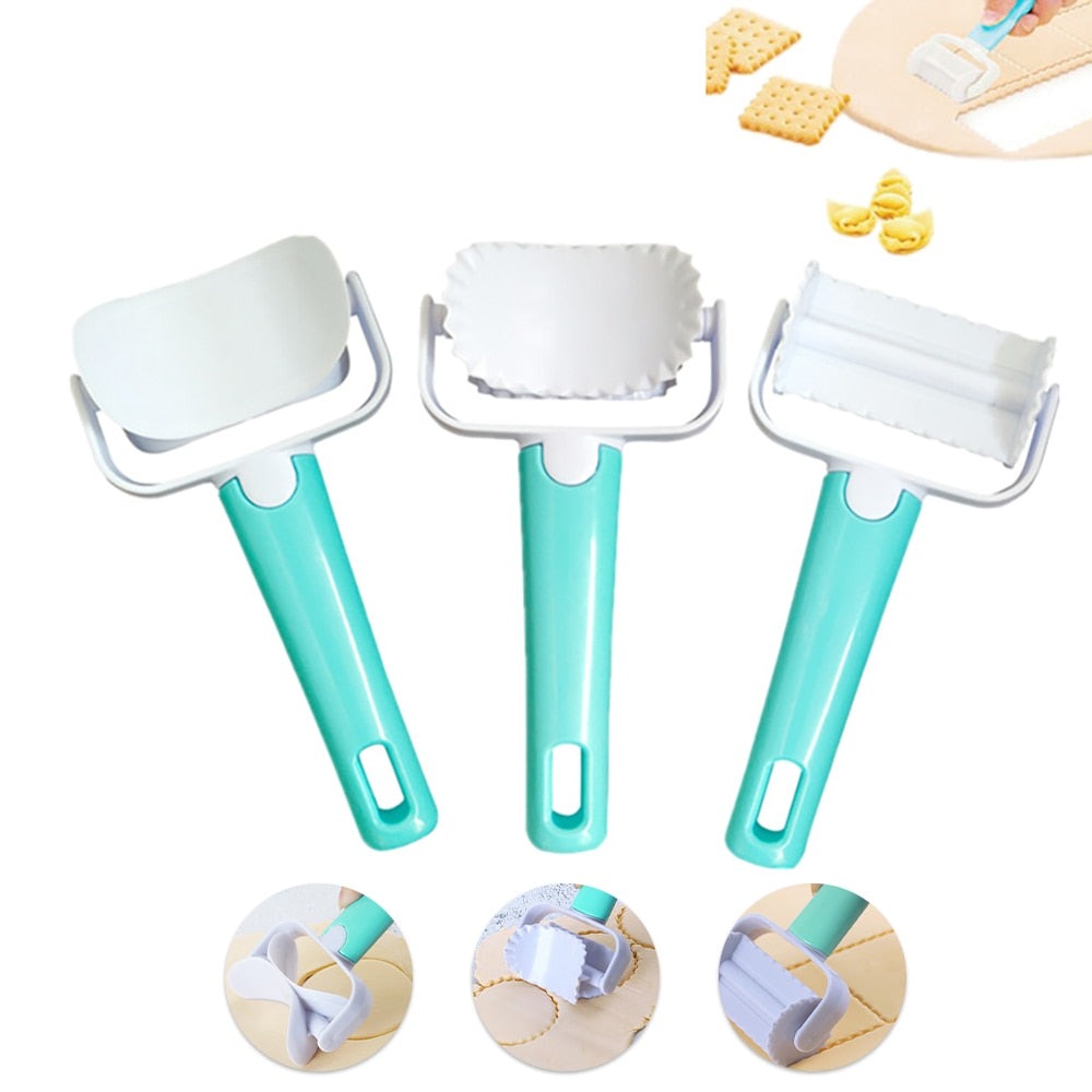 Sikunuo | 3Pcs Cake Decorating Dough Cutter Roller