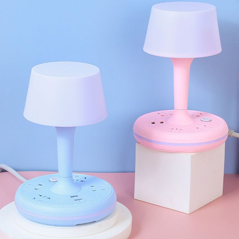 Sikunuo | Multi Power Strip Phone Holder Table Lamp