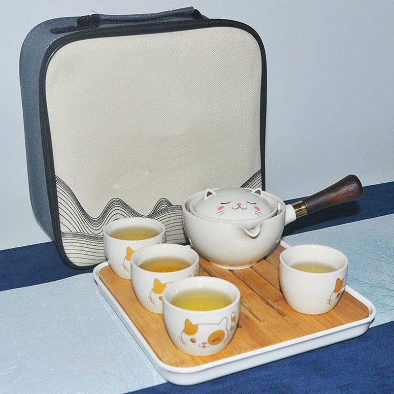 Sikunuo | Self-Rotating Cute Cat Kung Fu Tea Set
