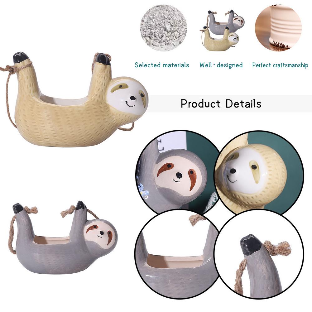Sikunuo | Ceramic Happy Sloth Flower Pot