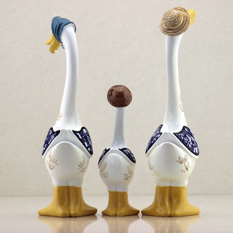 Sikunuo | 3Pcs Resin American Style Duck Table Decor