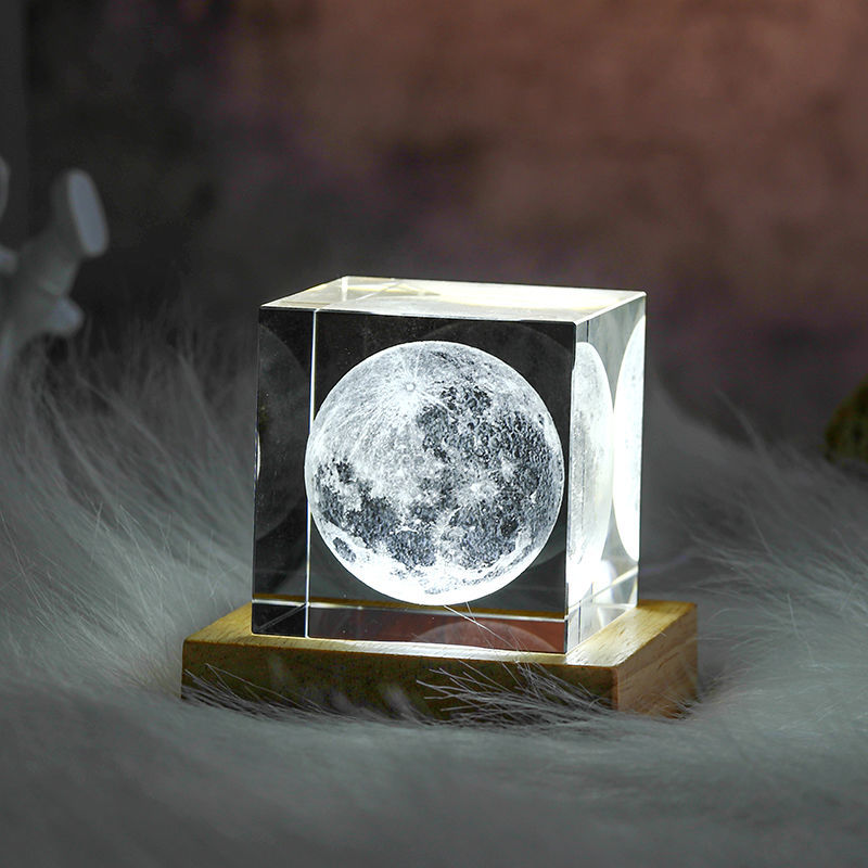 Sikunuo | 3D Crystal Cube Moon Nightlight