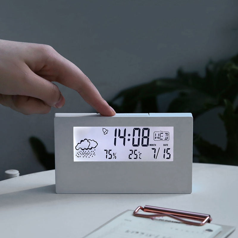Sikunuo | Transparent Crystal Vision Multifunctional Desktop Clock