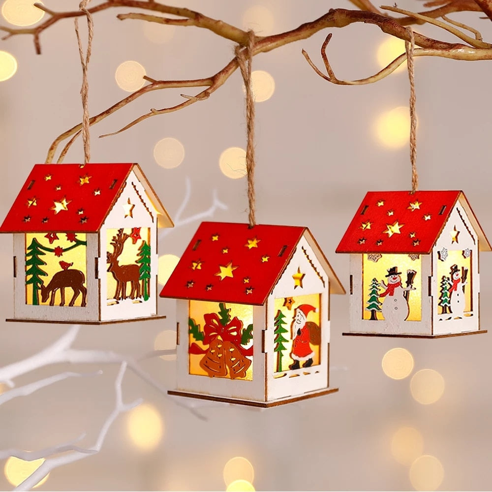 Sikunuo | DIY Wooden Hanging House Decor Glowing Lamp