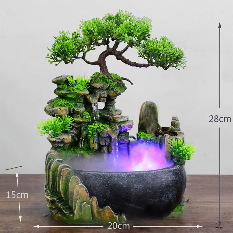 Sikunuo | LED Waterfall Color-Changing Relaxing Fountain